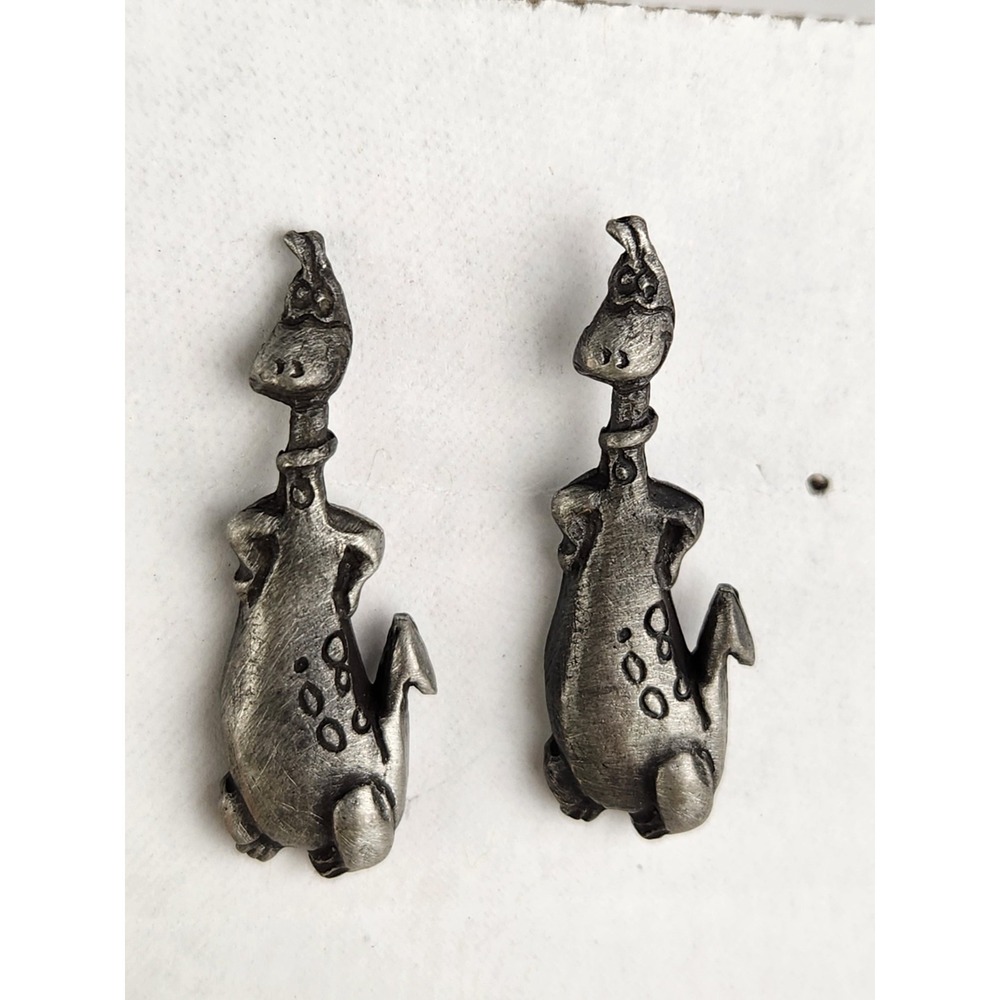 Vtg Dino x2 Hanna-Barbera The Flintstones Cartoon‎ Pin Tie Tack Jewelry Pewter ?